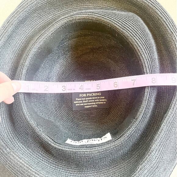 ERIC JAVITS Black Double Brim Straw Hat Packable Water Repellent main image 7